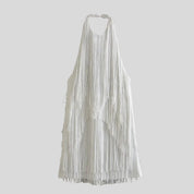 Open-Back Fringe Mini Dress