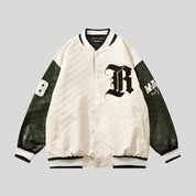 HR Embroidered Letter Baseball Coat