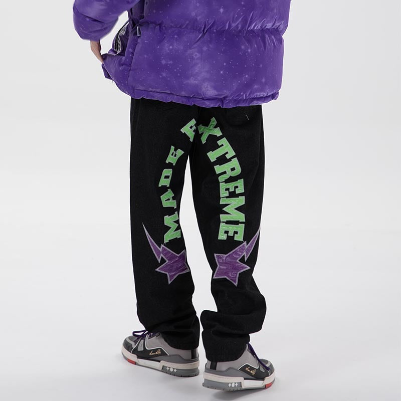 Star-Embroidered Pants