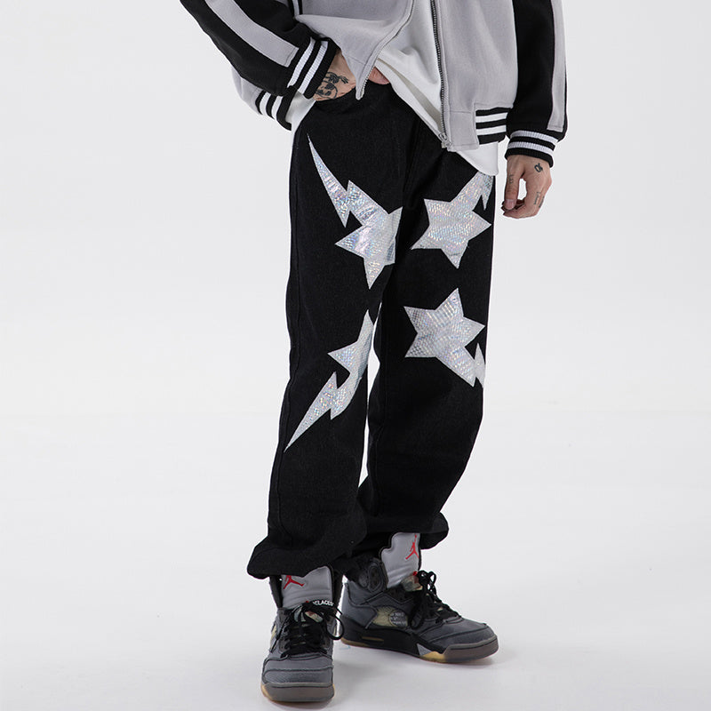 Star-Embroidered Pants