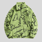 Geometric Fleece Sweatshirt