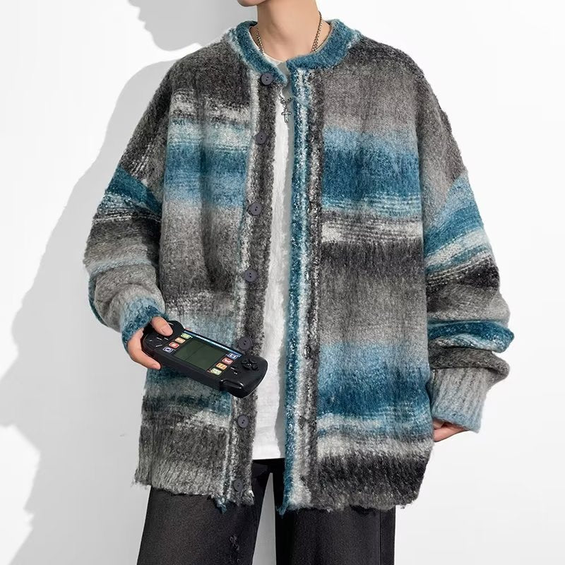 HOHNKNG Striped Button Sweater