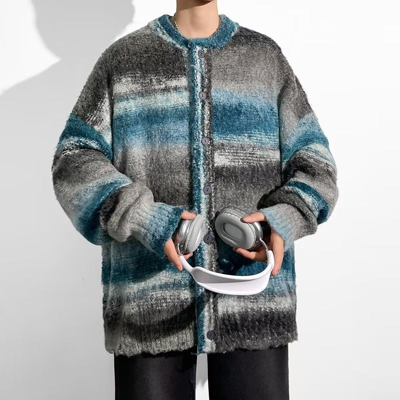 HOHNKNG Striped Button Sweater