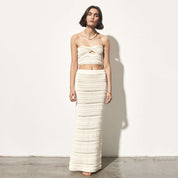 White Crochet Skirt & Top Set