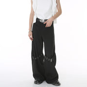 HIP HOP Wide Decorative Metal Pants