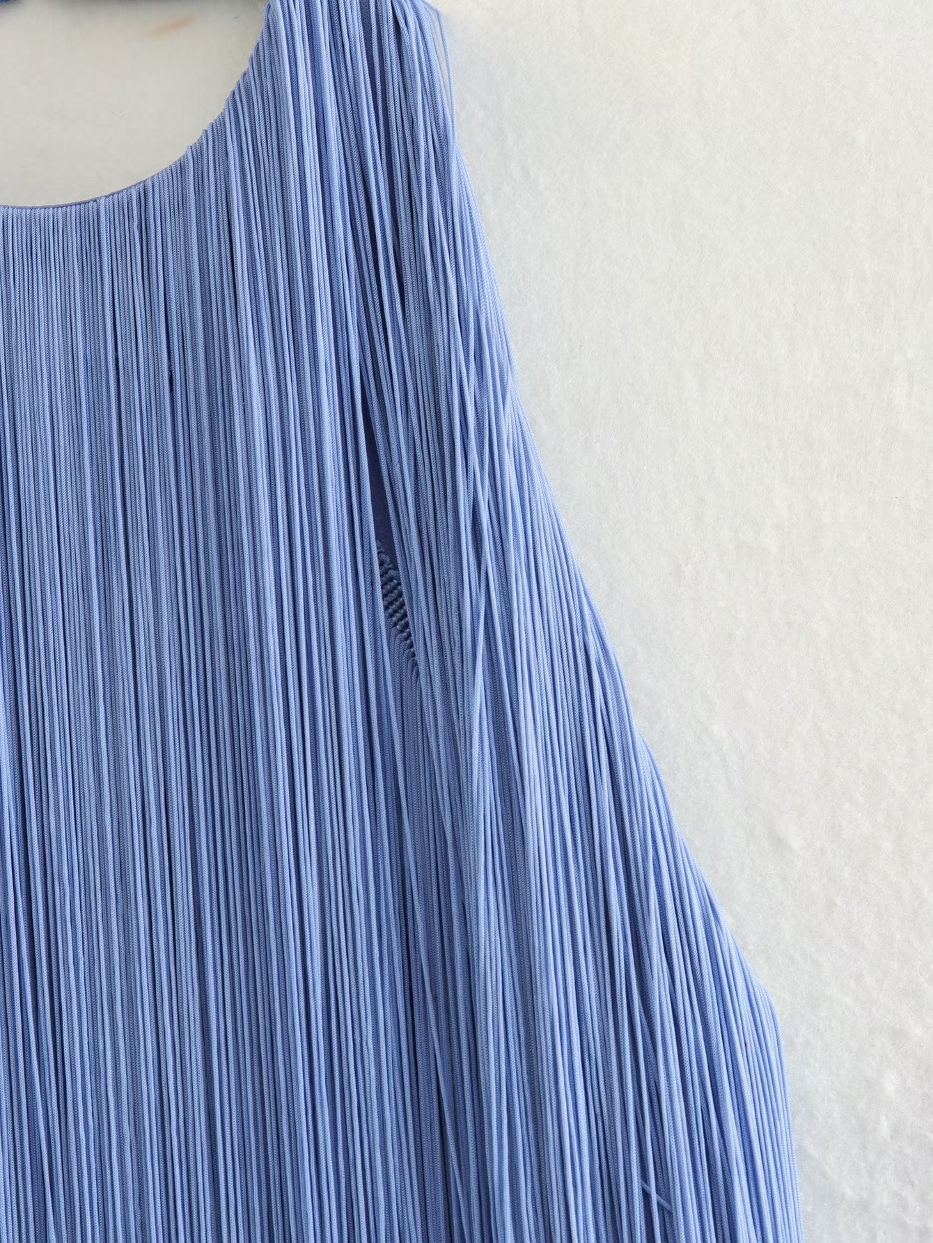 Open-Back Fringe Mini Dress