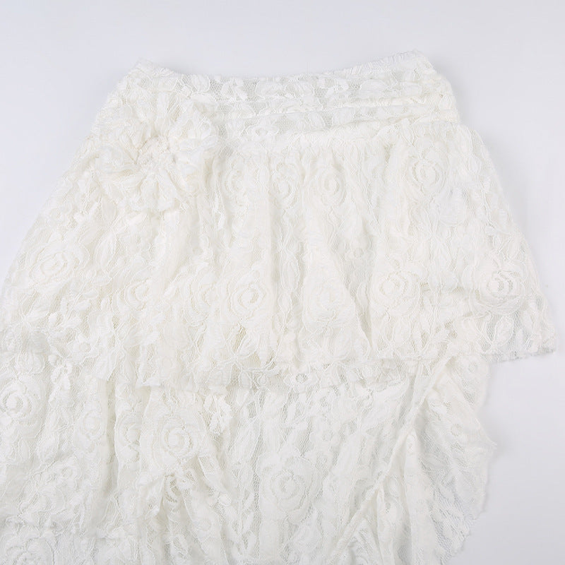 Princess White Lace Tiered Skirt
