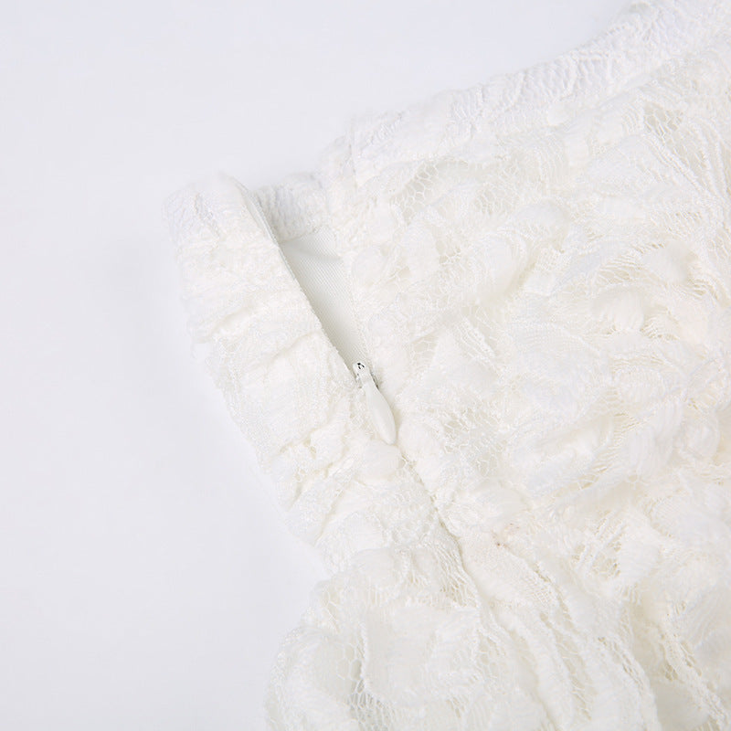 Princess White Lace Tiered Skirt