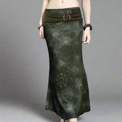 J Floral Belted Maxi Skirt