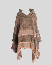 H Multi-Color Hooded Poncho