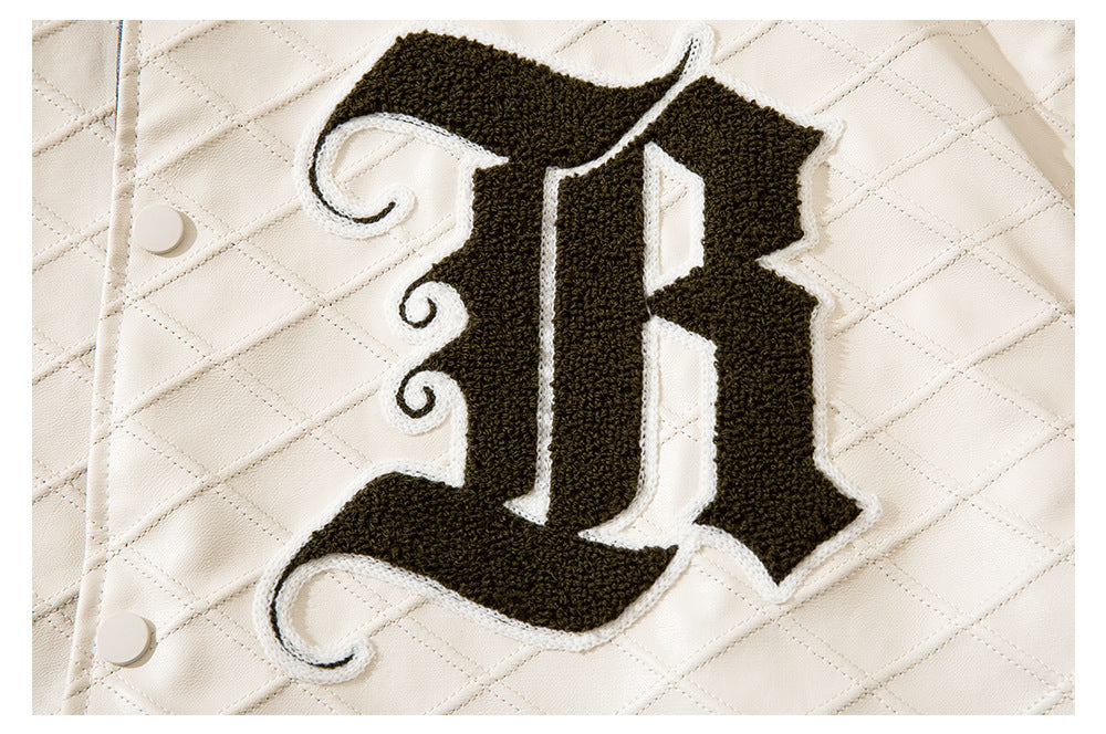 HR Embroidered Letter Baseball Coat