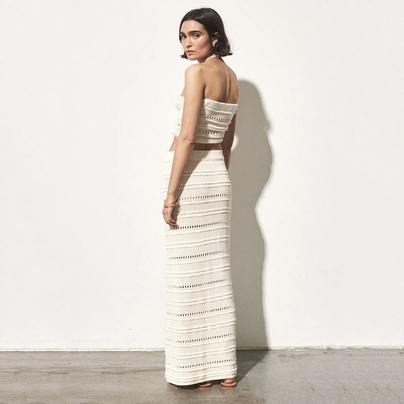 White Crochet Skirt & Top Set