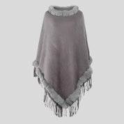 Fur-Trim Poncho