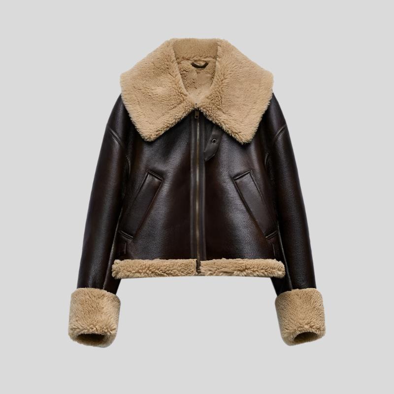 JOM Brown Fur Jacket with Fur