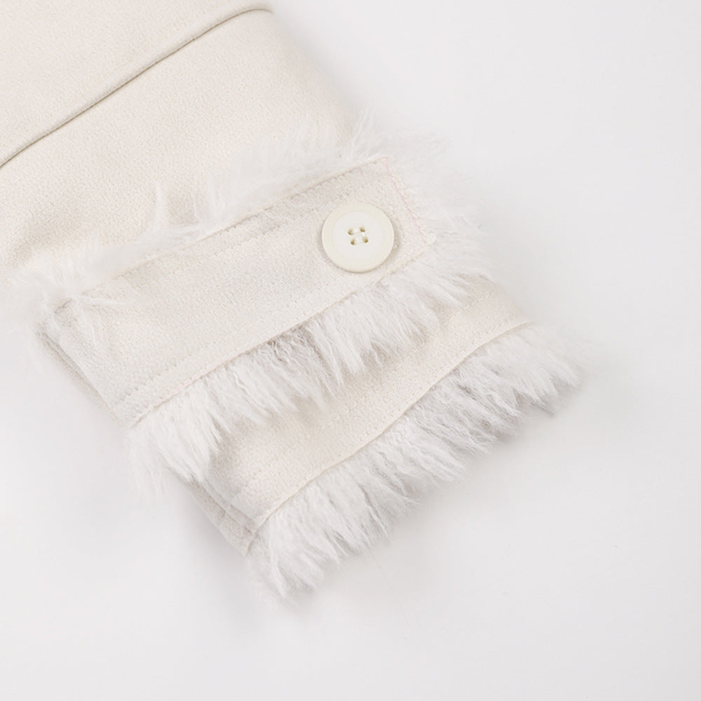 JENIFER White Fur Coat