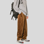 Fleece Pants with Corduroy Panels