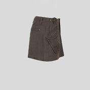 Retro Brown Denim Mini Skirt