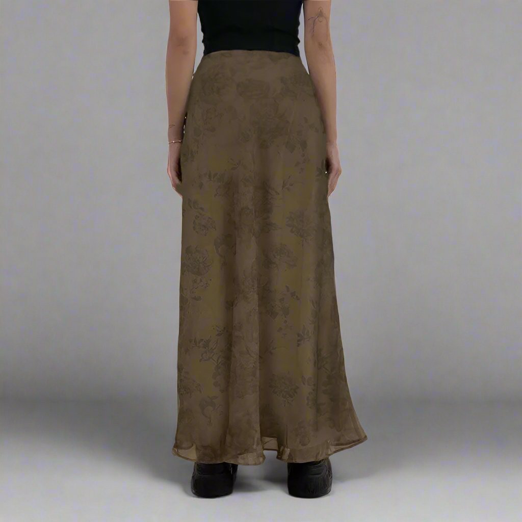 Ho Floral Trim Maxi Skirt