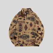 Geometric Fleece Sweatshirt