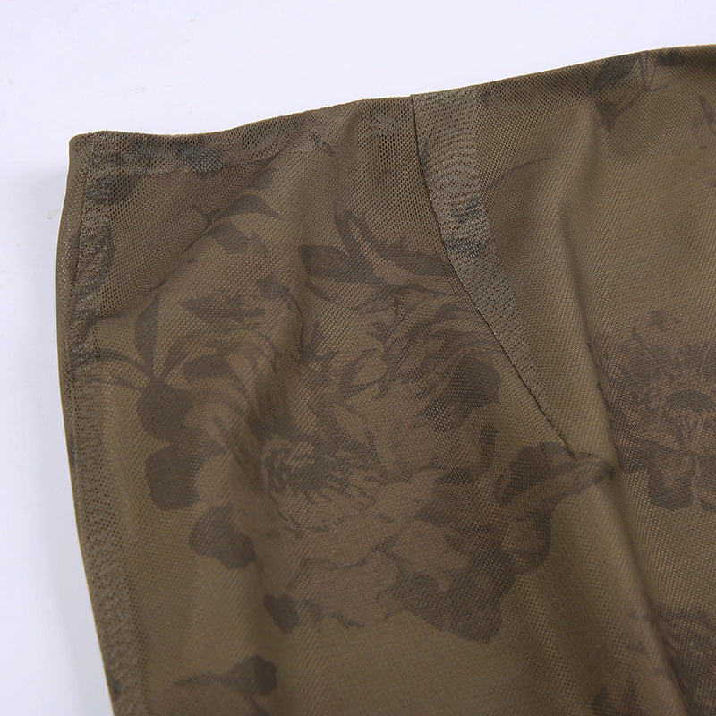 Ho Floral Trim Maxi Skirt