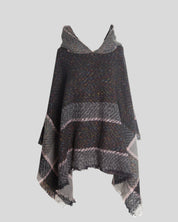 H Multi-Color Hooded Poncho