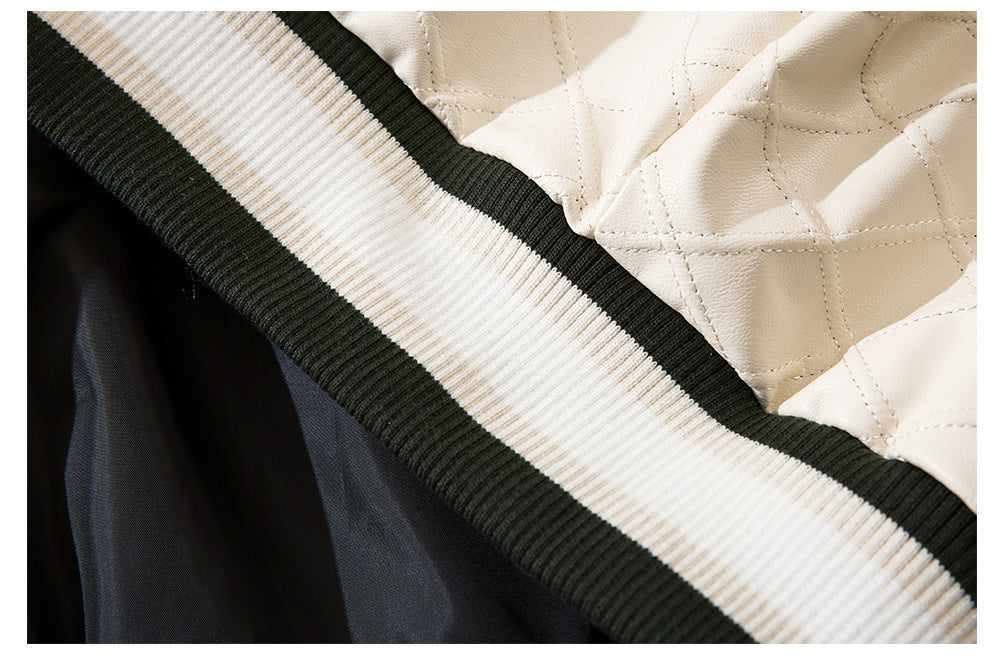 HR Embroidered Letter Baseball Coat