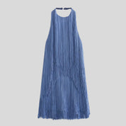 Open-Back Fringe Mini Dress