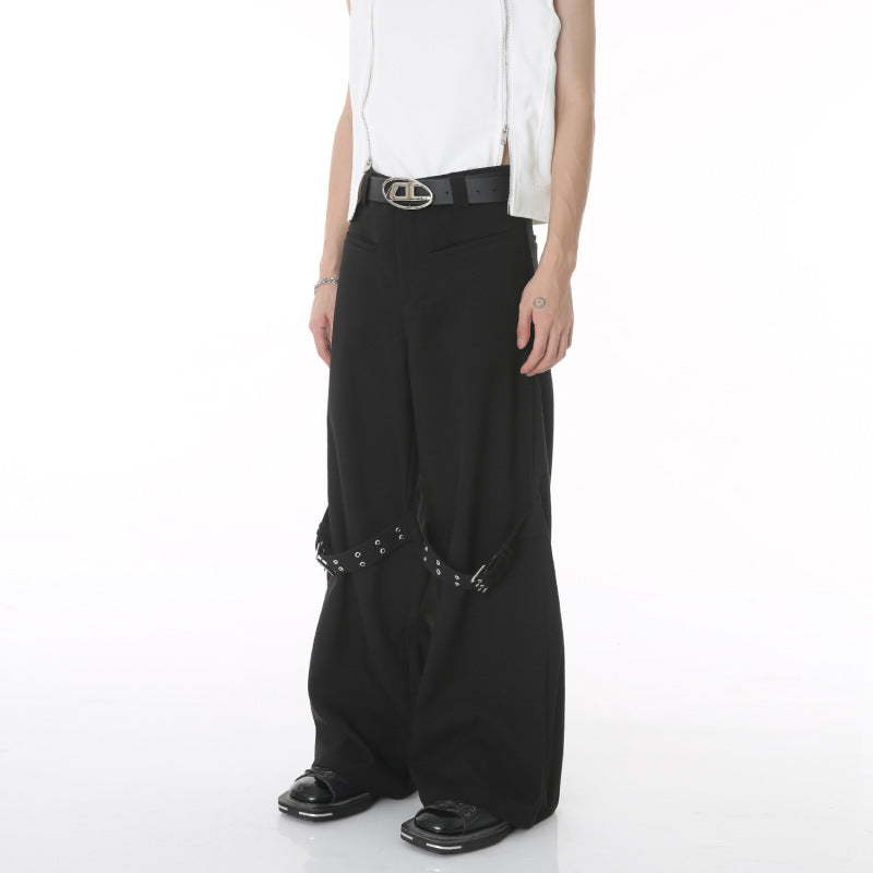 HIP HOP Wide Decorative Metal Pants