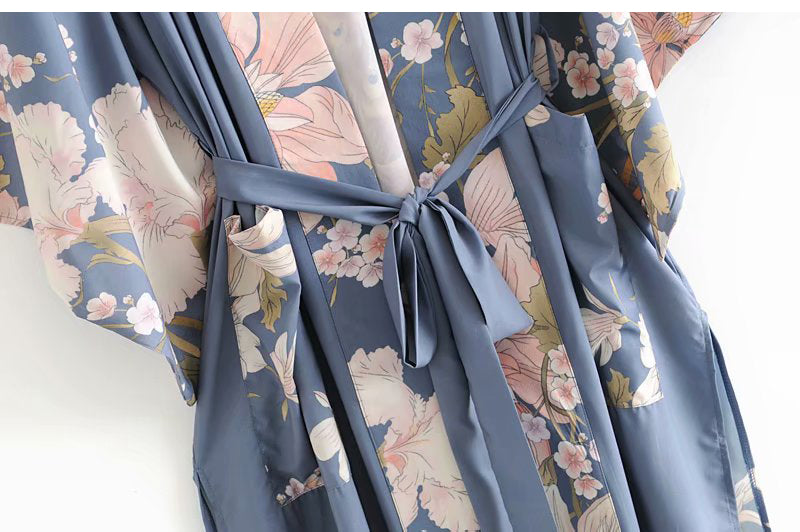 ON Long Traditional Kimono with Floral Print