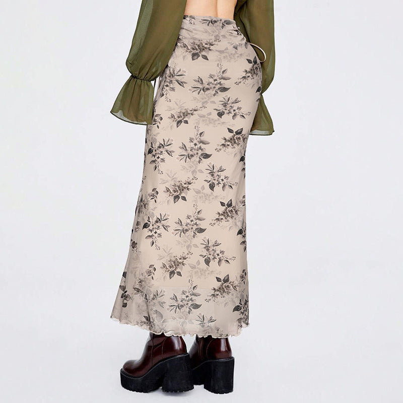 Floral Bodycon Maxi Skirt