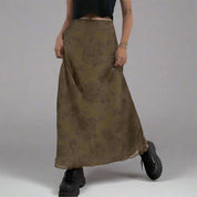 Ho Floral Trim Maxi Skirt