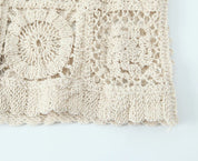 White Woven Floral Lace Set