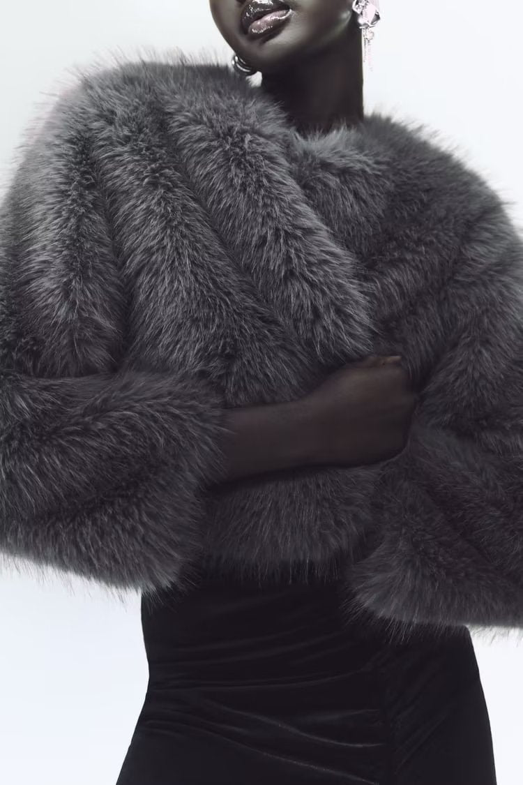 Grey Fox Fur Coat