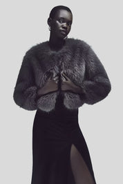 Grey Fox Fur Coat