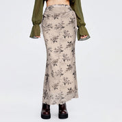 Floral Bodycon Maxi Skirt