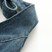Short denim overalls