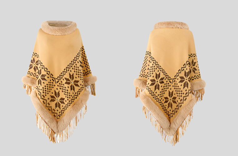Textured Fur Poncho