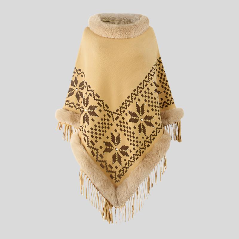 Textured Fur Poncho