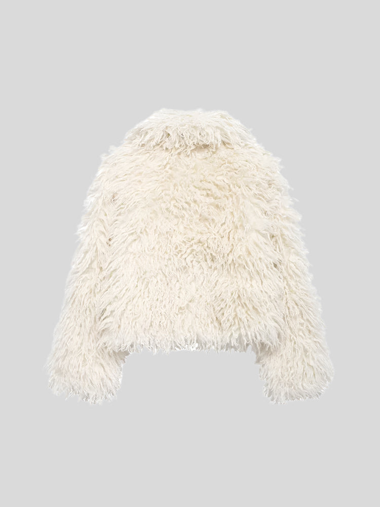 JUL Short White Fur Coat