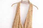 JOL Sequin Halter Evening Dress