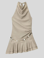 Fringed Mini Dress with Chain