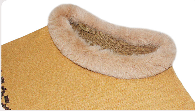 Textured Fur Poncho