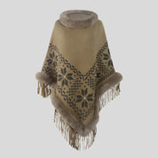 Textured Fur Poncho