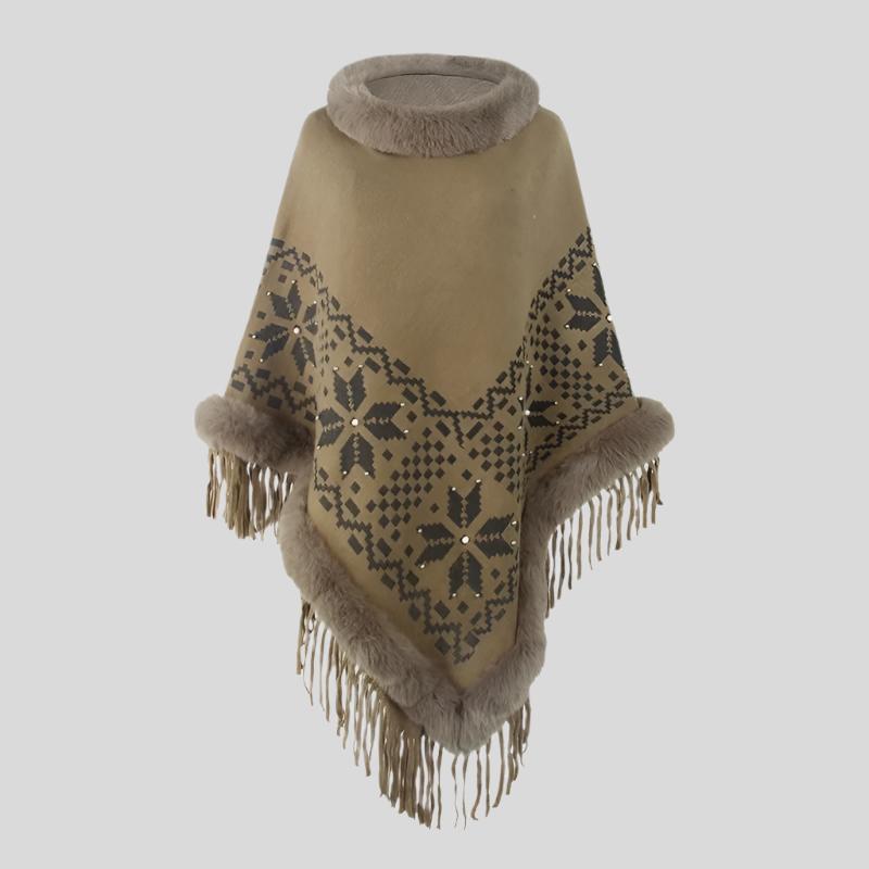 Textured Fur Poncho