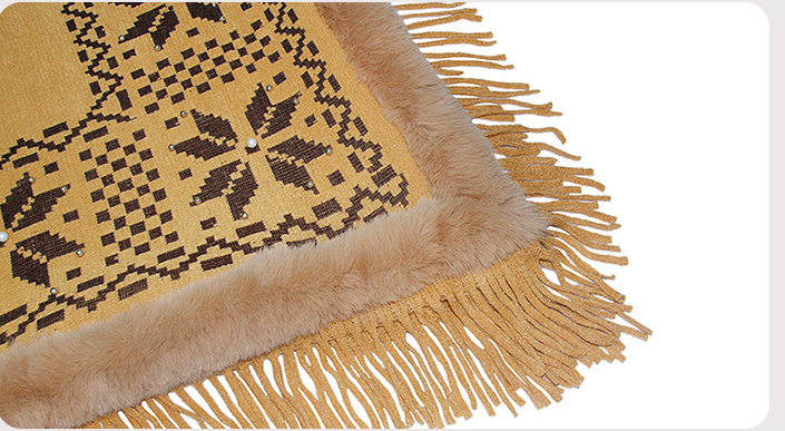 Textured Fur Poncho