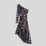 JIM One-Sleeve Tiered Dress