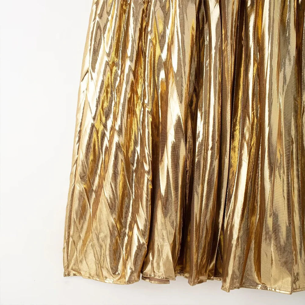 GOLD Gold Maxi Evening Dress