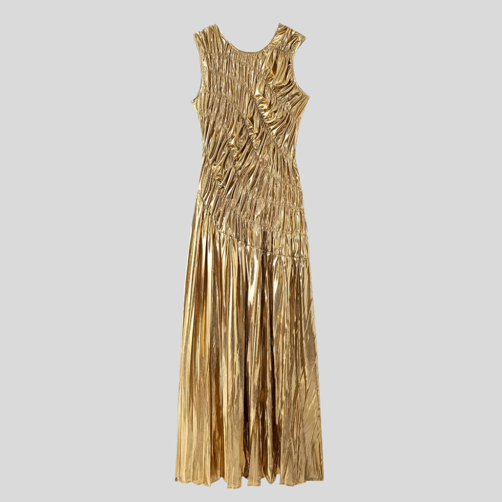 GOLD Gold Maxi Evening Dress