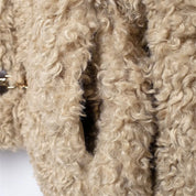 JO Elegant Short Fur Coat with Buckle