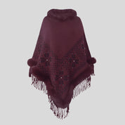 Textured Fur Poncho